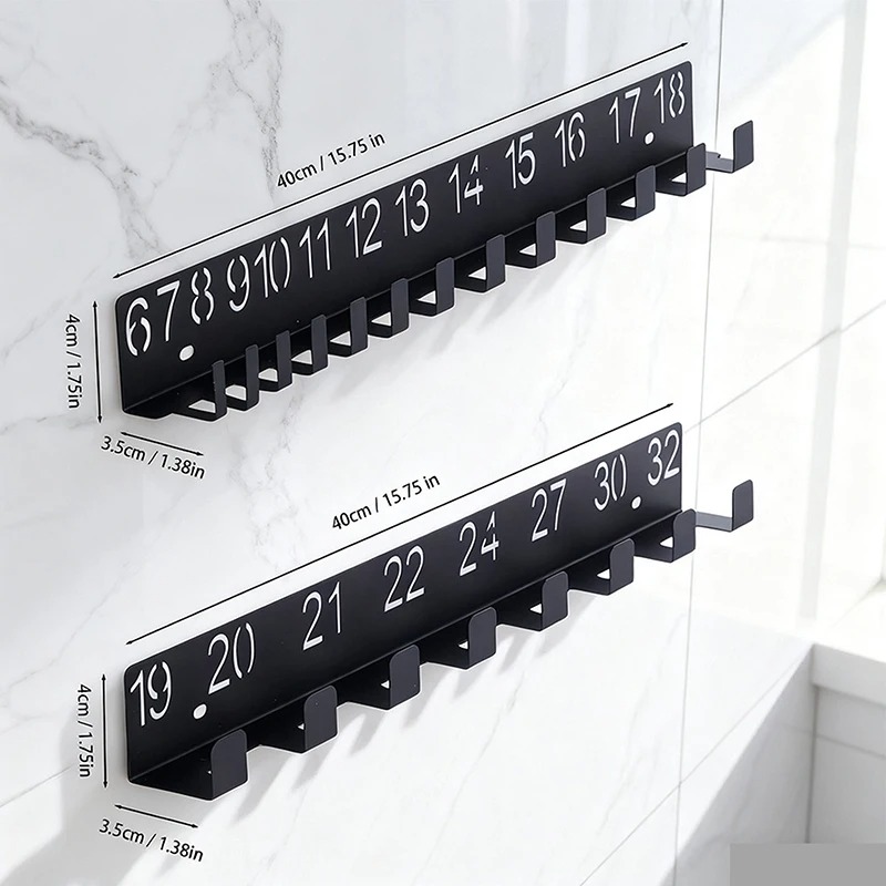 Heavy Equipment Garage - High Strength Steel Numbered Wall Hooks