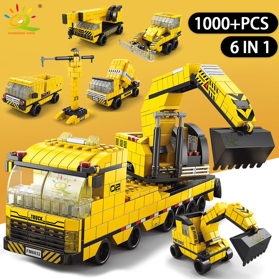 HUIQIBAO 1000pcs 6in1 Engineer - Heavy Equipment Lego reseña y precio