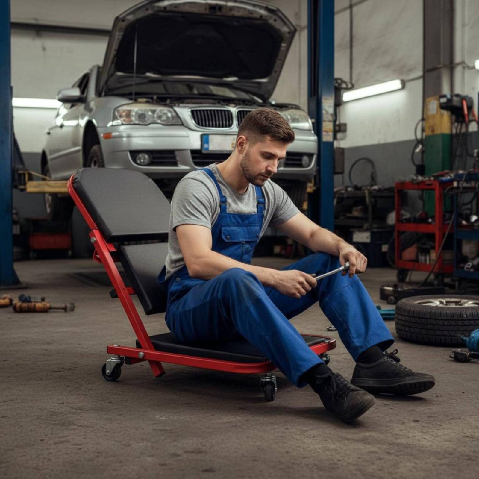 Folding Creeper Seat Foldable  - Heavy Equipment Garage reseña y precio