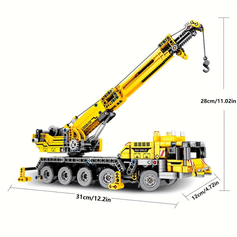 Yellow Telescopic Crane Buildi - Heavy Equipment Lego reseña y precio