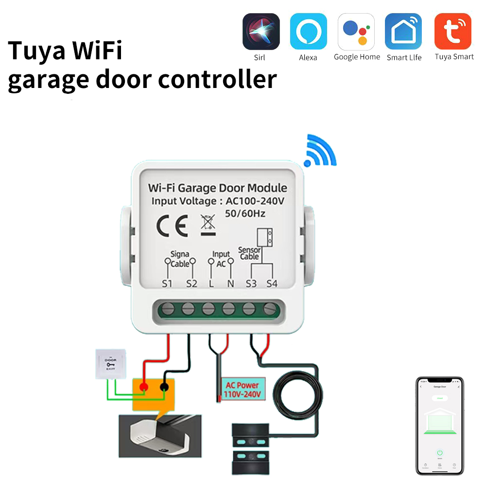 Tuya WiFi Garage Door Opener C - Heavy Equipment Garage reseña y precio