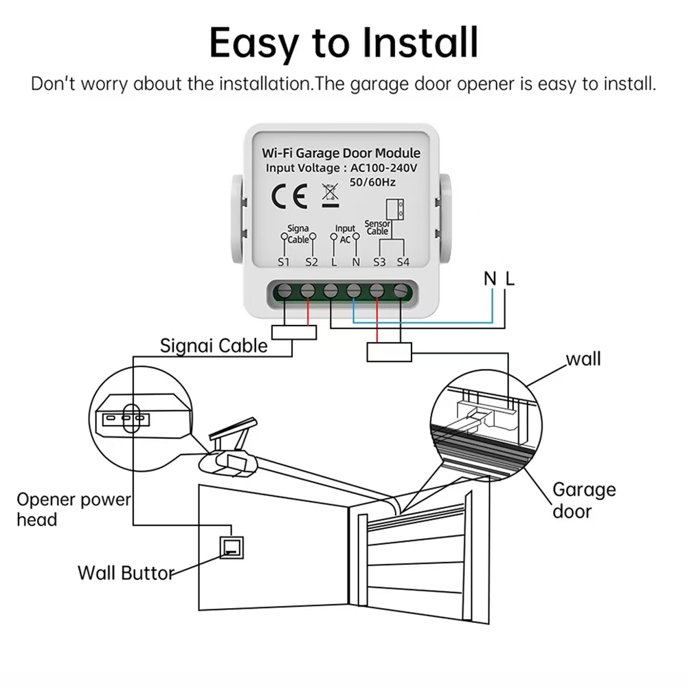 Tuya WiFi Garage Door Opener C - Heavy Equipment Garage reseña y precio