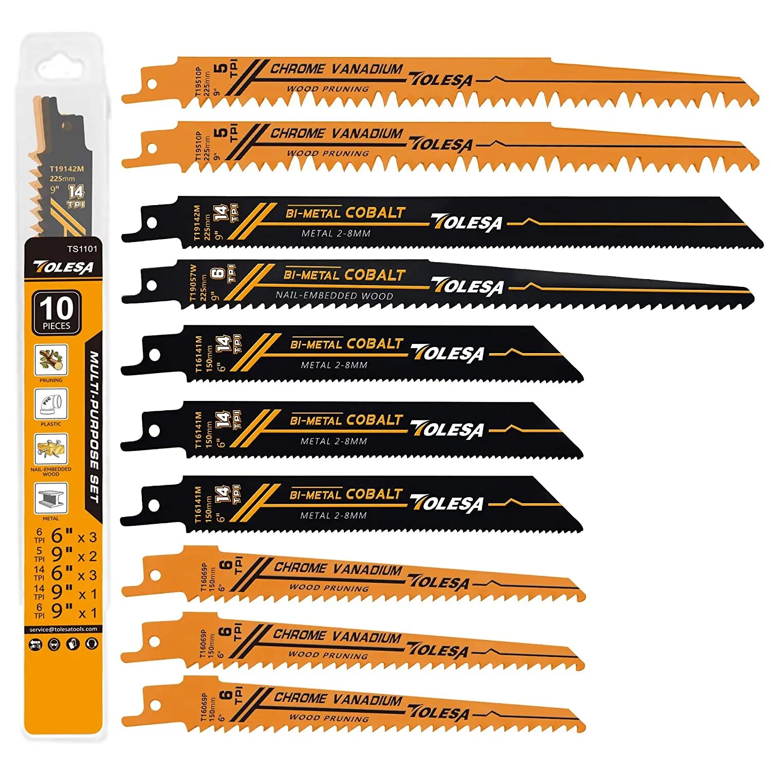 TOLESA 10PCS Reciprocating Bi- - Heavy Equipment Blade reseña y precio
