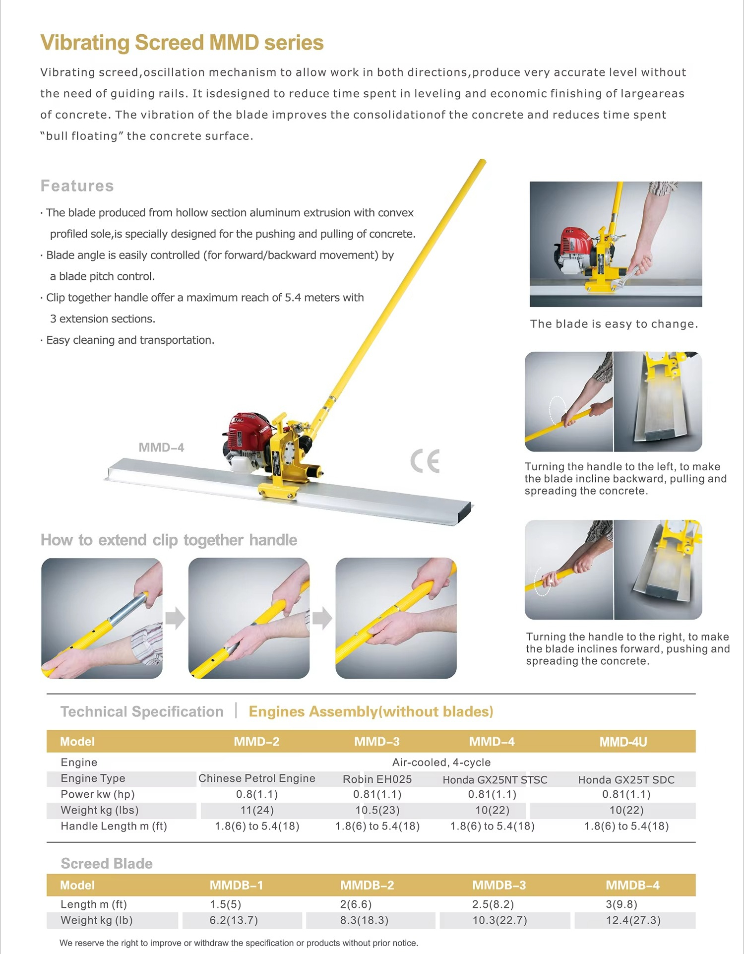 MMD-4 Screed Concrete Vibrator - Concrete Screed Vibrator reseña y precio